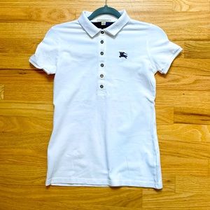 Burberry Brit Unisex Polo Short Sleve Shirt White Size:XS